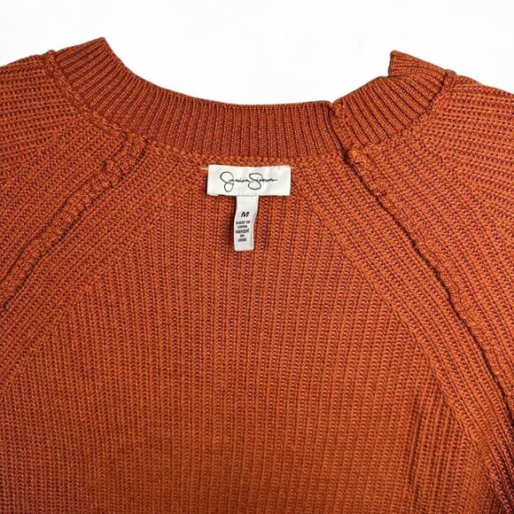 Jessica Simpson Bell Sleeve Rib Knit Crewneck Sweater in Sienna - Picture 3 of 5